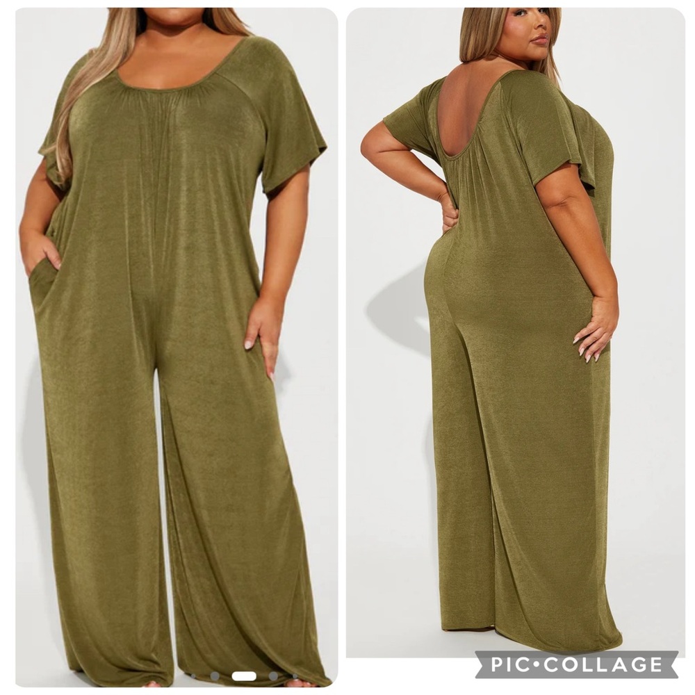 Olive Green FASHION NOVA 2x Women's Jumpsuit NEW WITHOUT TAG.
